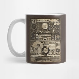 Retro  Setup Audio HiFi Sound System MixedBlack white Mug